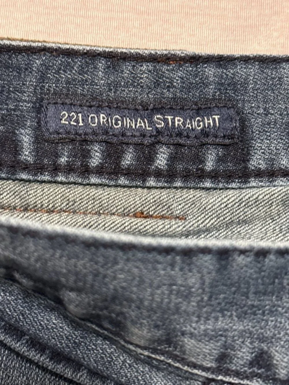Lucky Brand 221 Original Straight Leg Denim Jeans Mens W38 L32 Dark Wash Zip Fly